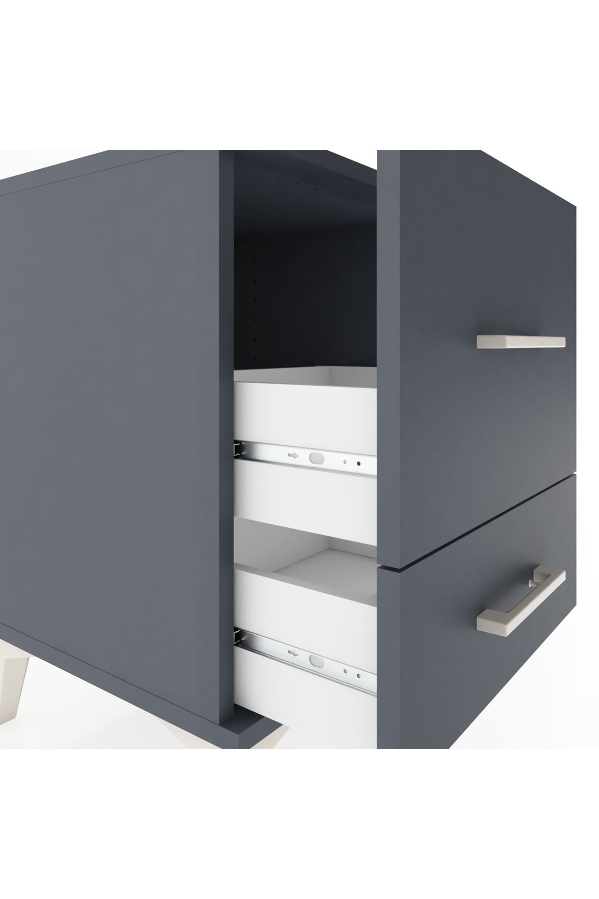 Hyperion Komodin 2 Çekmeceli 44x44x64 Antrasit-Antrasit