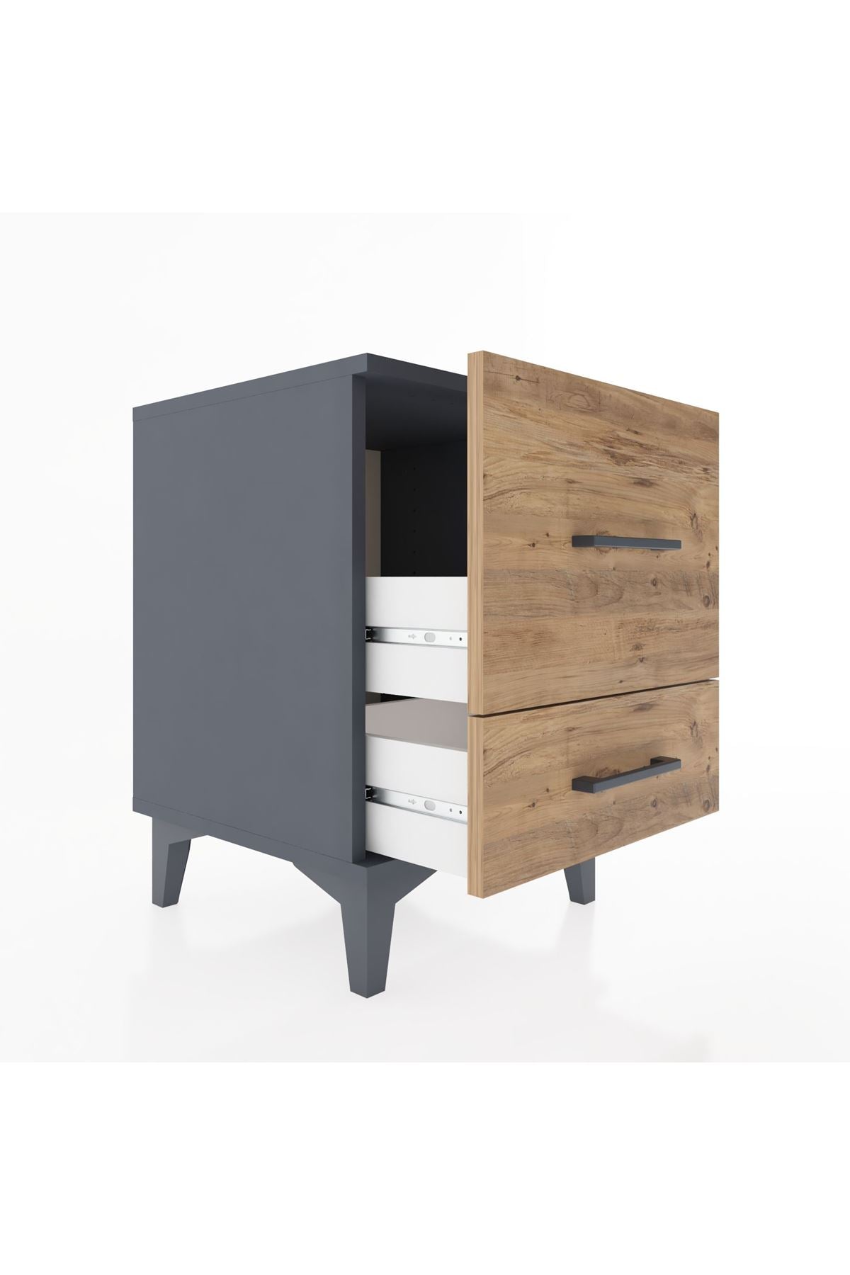 Hyperion Komodin 2 Çekmeceli 44x44x64 Antrasit-Çam