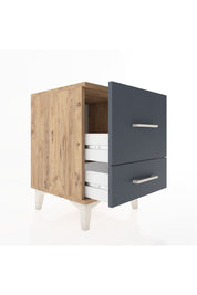 Hyperion Komodin 2 Çekmeceli 44x44x64 Çam-Antrasit