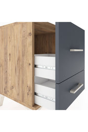 Hyperion Komodin 2 Çekmeceli 44x44x64 Çam-Antrasit