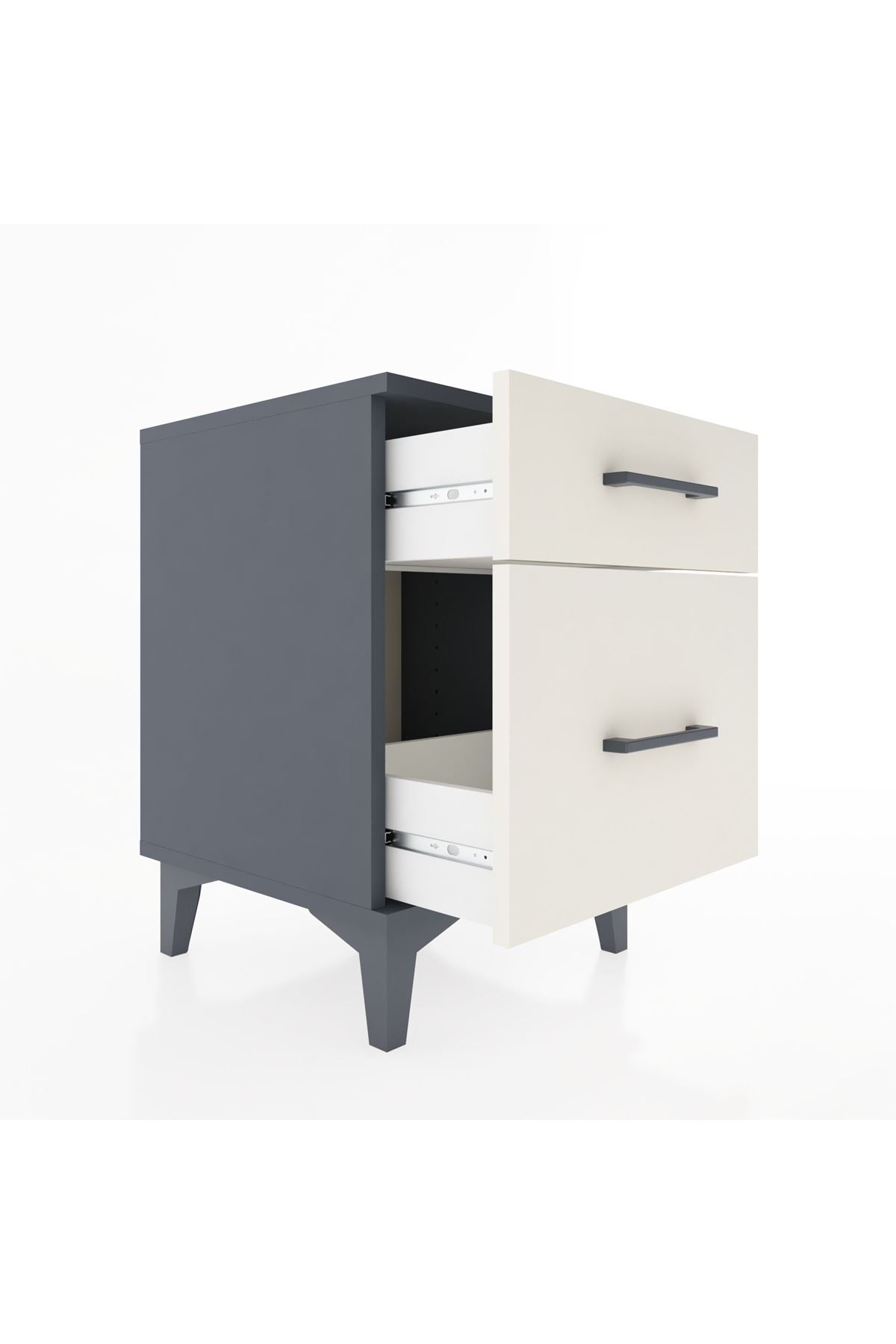 Hyperion Komodin 2 Çekmeceli 44x44x64 Antrasit-Aytaşı