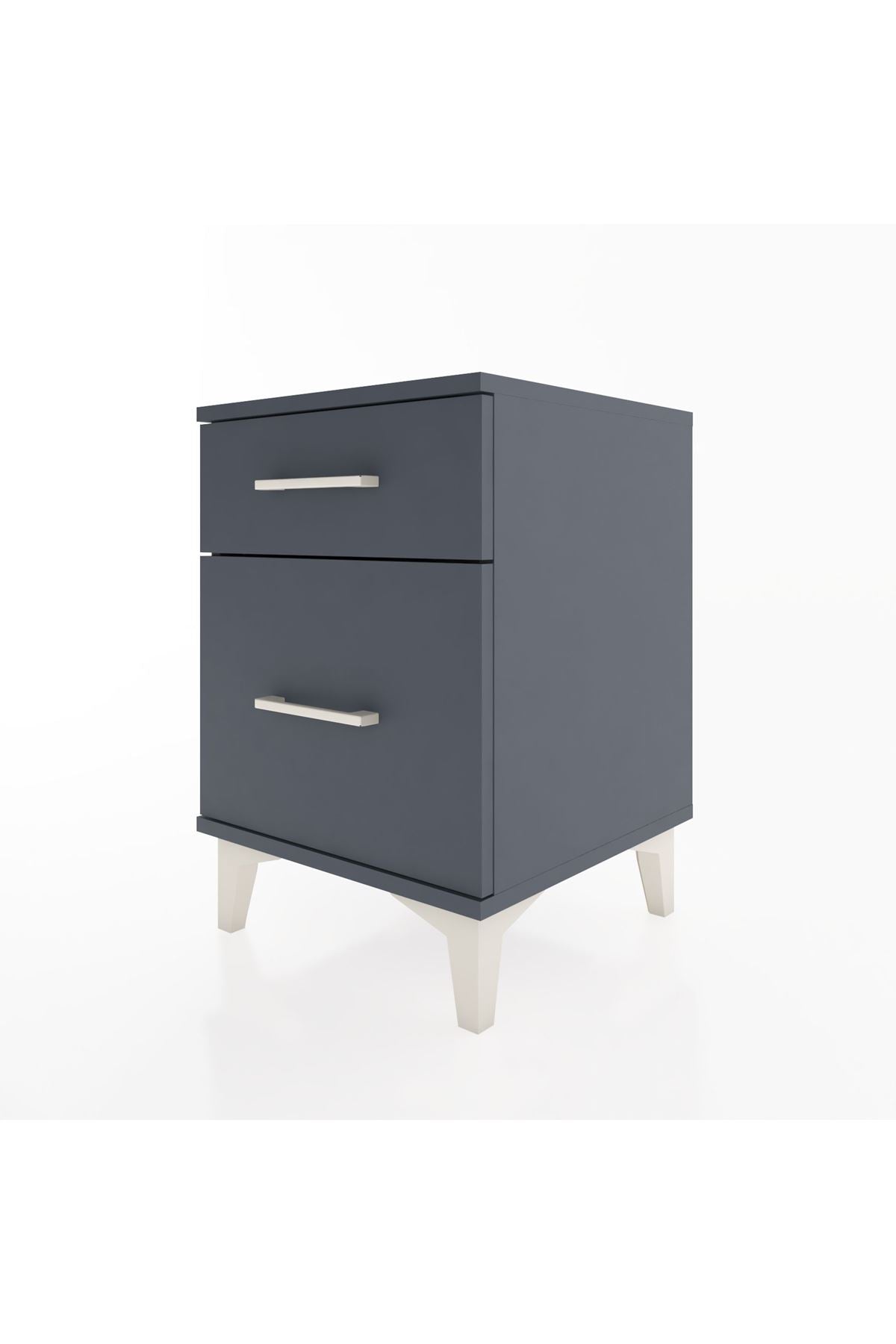 Hyperion Komodin 2 Çekmeceli 44x44x64 Antrasit-Antrasit