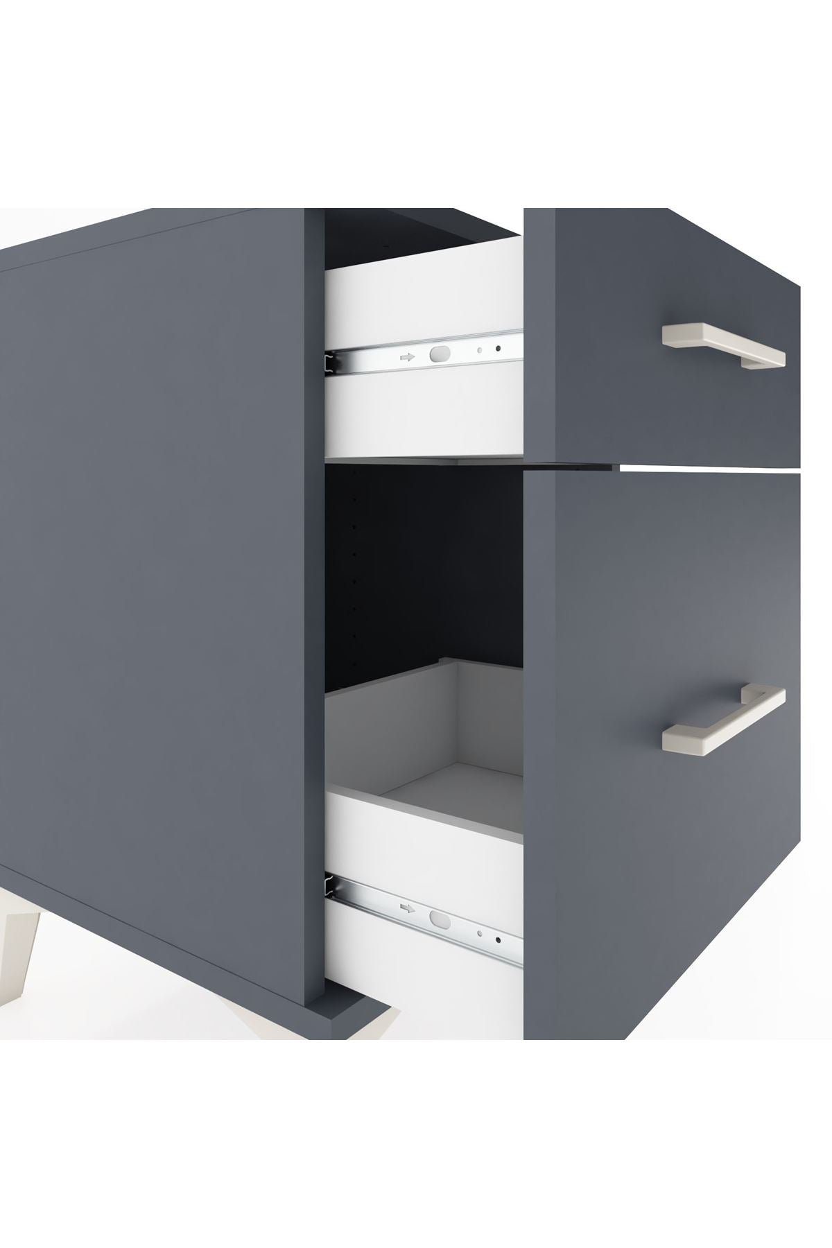 Hyperion Komodin 2 Çekmeceli 44x44x64 Antrasit-Antrasit