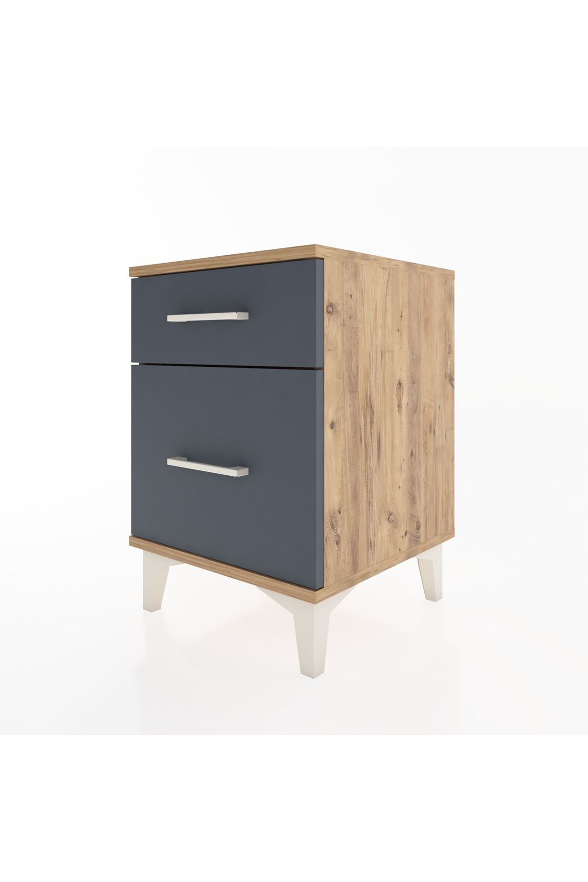 Hyperion Komodin 2 Çekmeceli 44x44x64 Çam-Antrasit