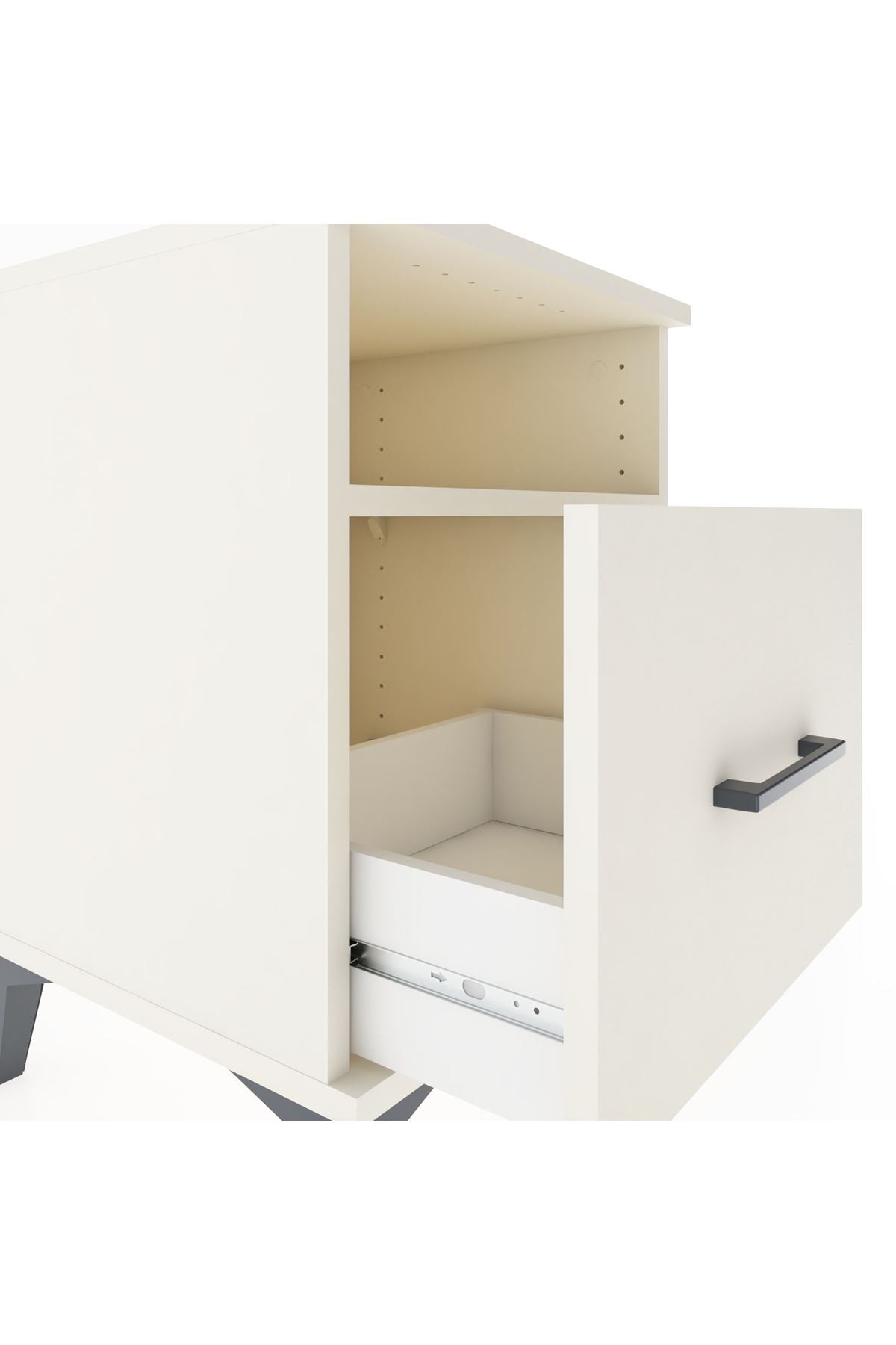 Hyperion Komodin Tek Raflı Tek Çekmeceli 44x44x64 Aytaşı-Aytaşı