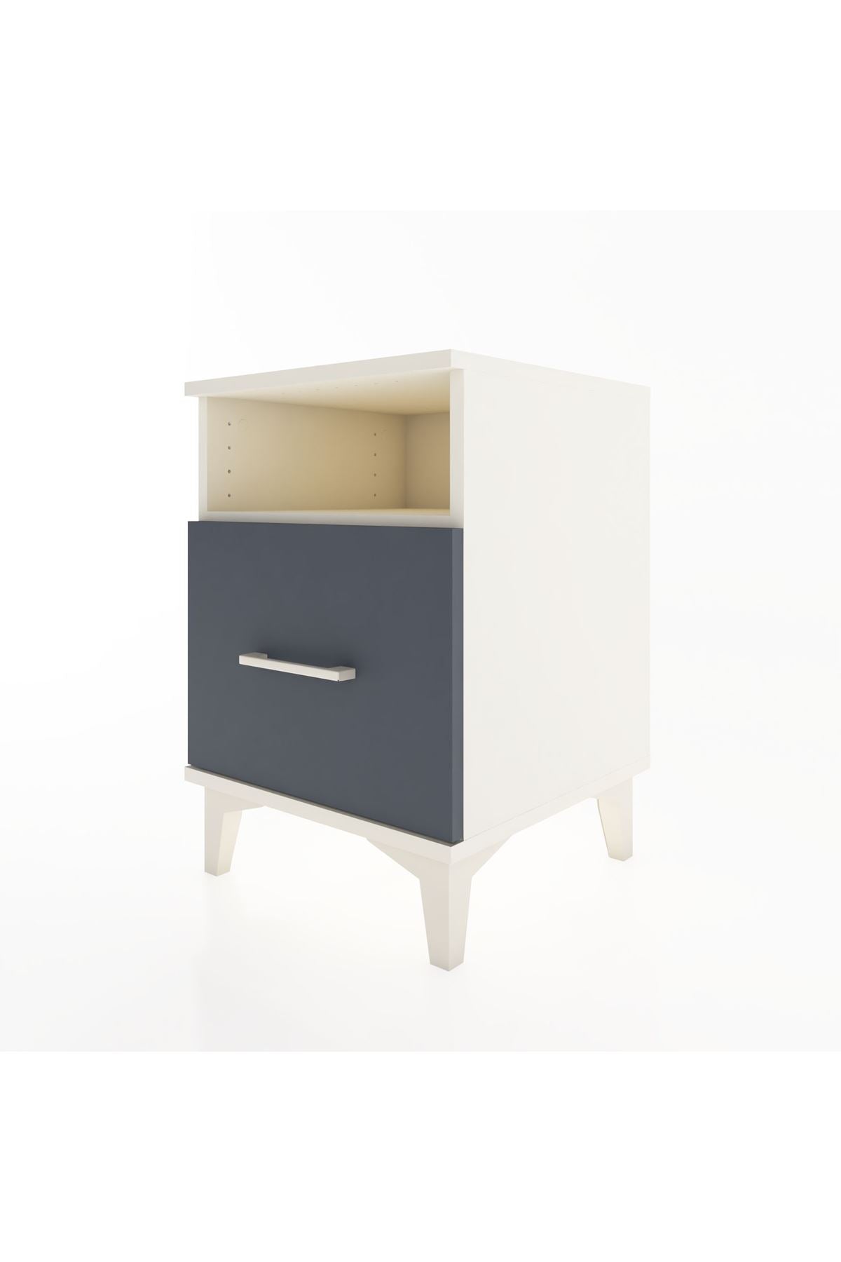 Hyperion Komodin Tek Raflı Tek Çekmeceli 44x44x64 Aytaşı-Antrasit