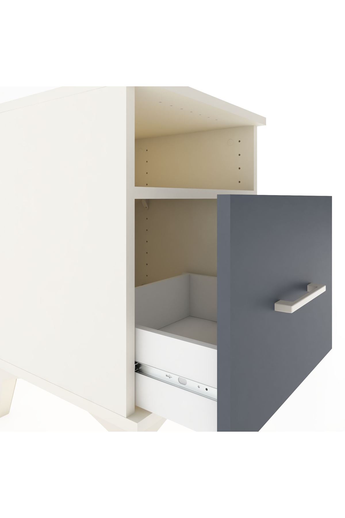 Hyperion Komodin Tek Raflı Tek Çekmeceli 44x44x64 Aytaşı-Antrasit