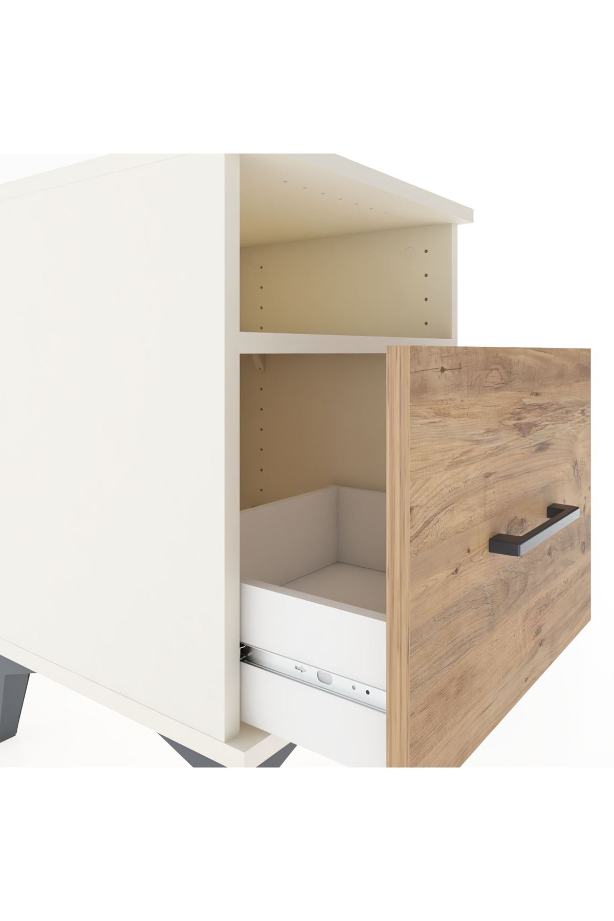 Hyperion Komodin Tek Raflı Tek Çekmeceli 44x44x64 Aytaşı-Çam