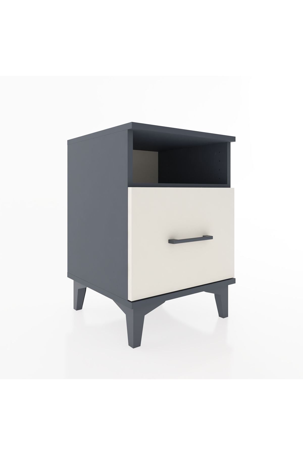 Hyperion Komodin Tek Raflı Tek Çekmeceli 44x44x64 Antrasit-Aytaşı