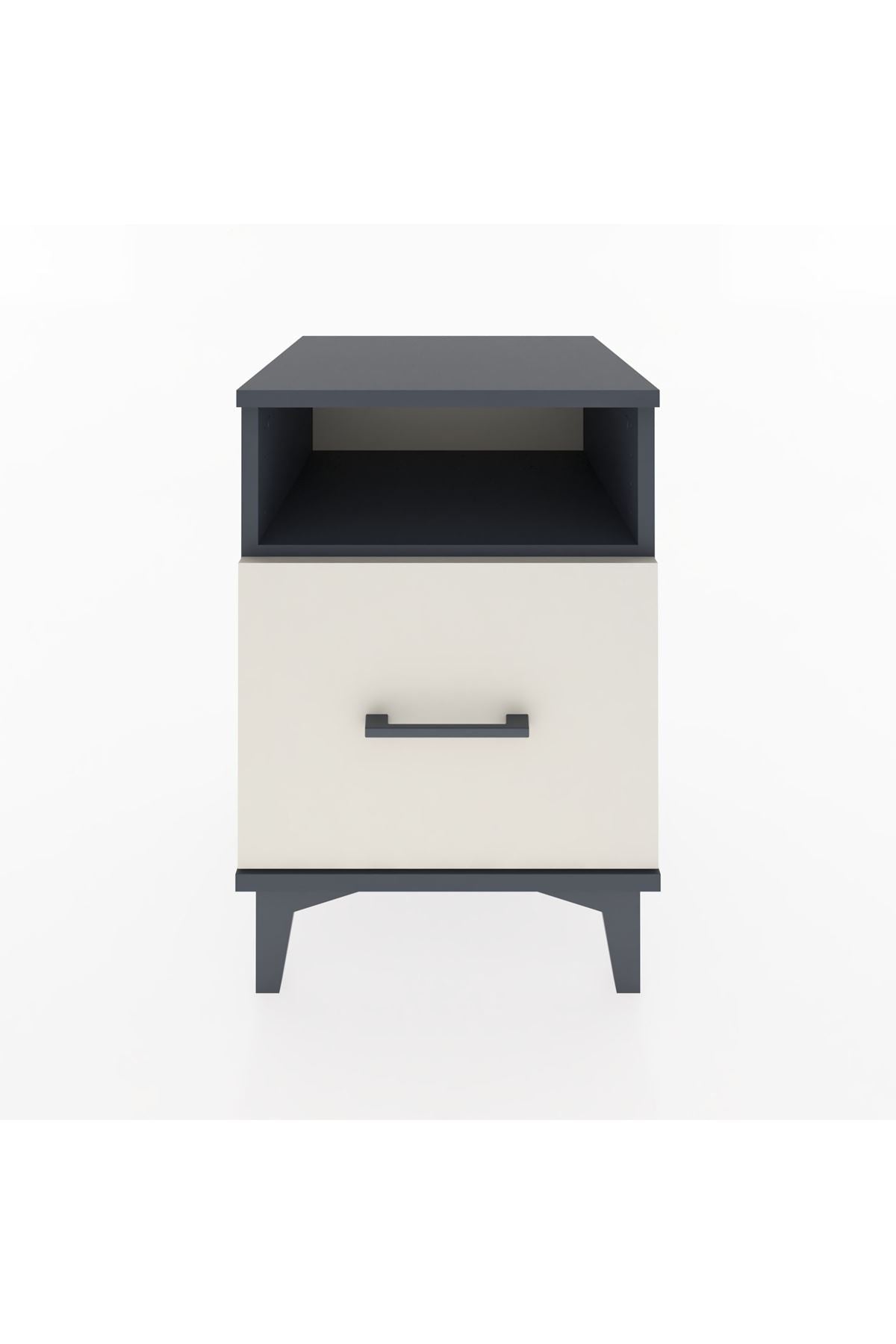 Hyperion Komodin Tek Raflı Tek Çekmeceli 44x44x64 Antrasit-Aytaşı