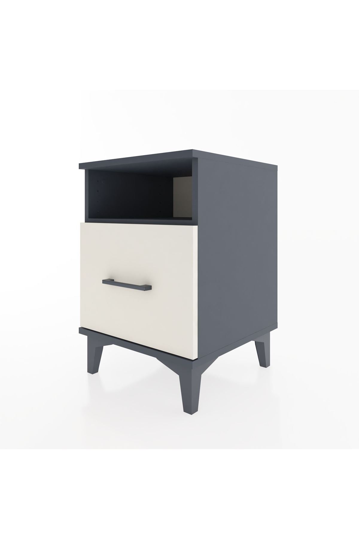 Hyperion Komodin Tek Raflı Tek Çekmeceli 44x44x64 Antrasit-Aytaşı