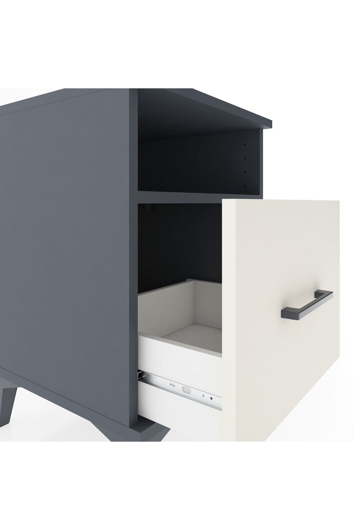 Hyperion Komodin Tek Raflı Tek Çekmeceli 44x44x64 Antrasit-Aytaşı