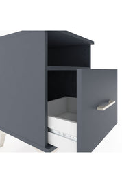 Hyperion Komodin Tek Raflı Tek Çekmeceli 44x44x64 Antrasit-Antrasit