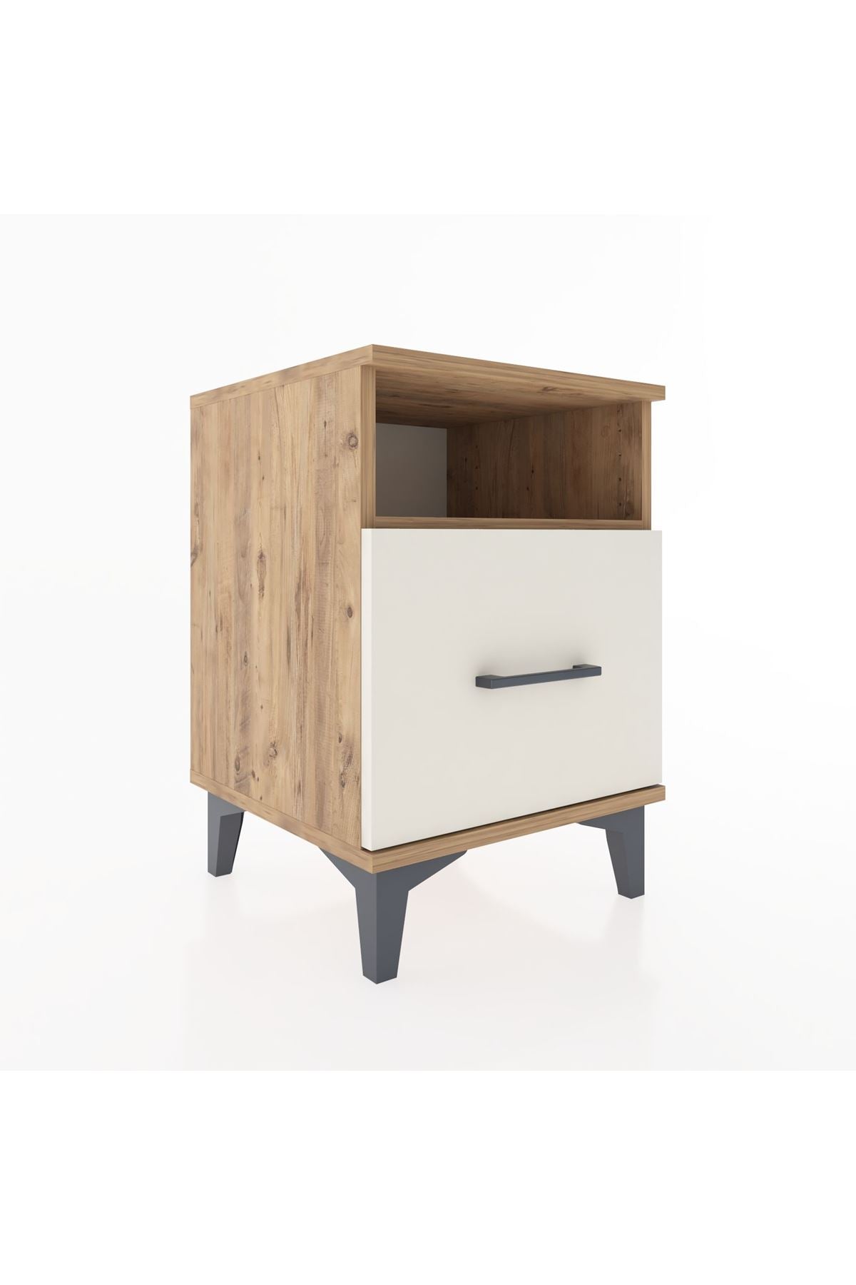 Hyperion Komodin Tek Raflı Tek Çekmeceli 44x44x64 Çam-Aytaşı