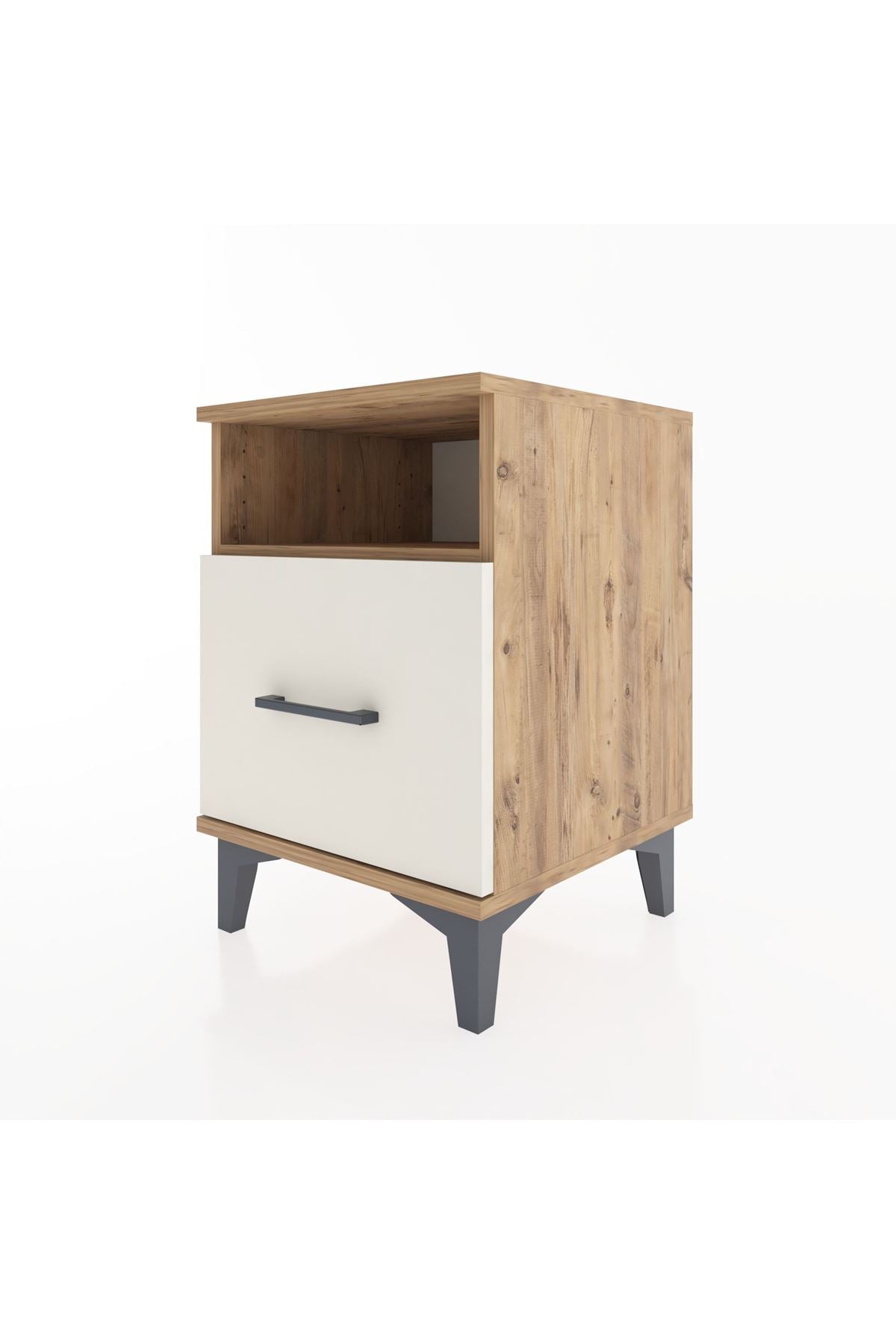 Hyperion Komodin Tek Raflı Tek Çekmeceli 44x44x64 Çam-Aytaşı