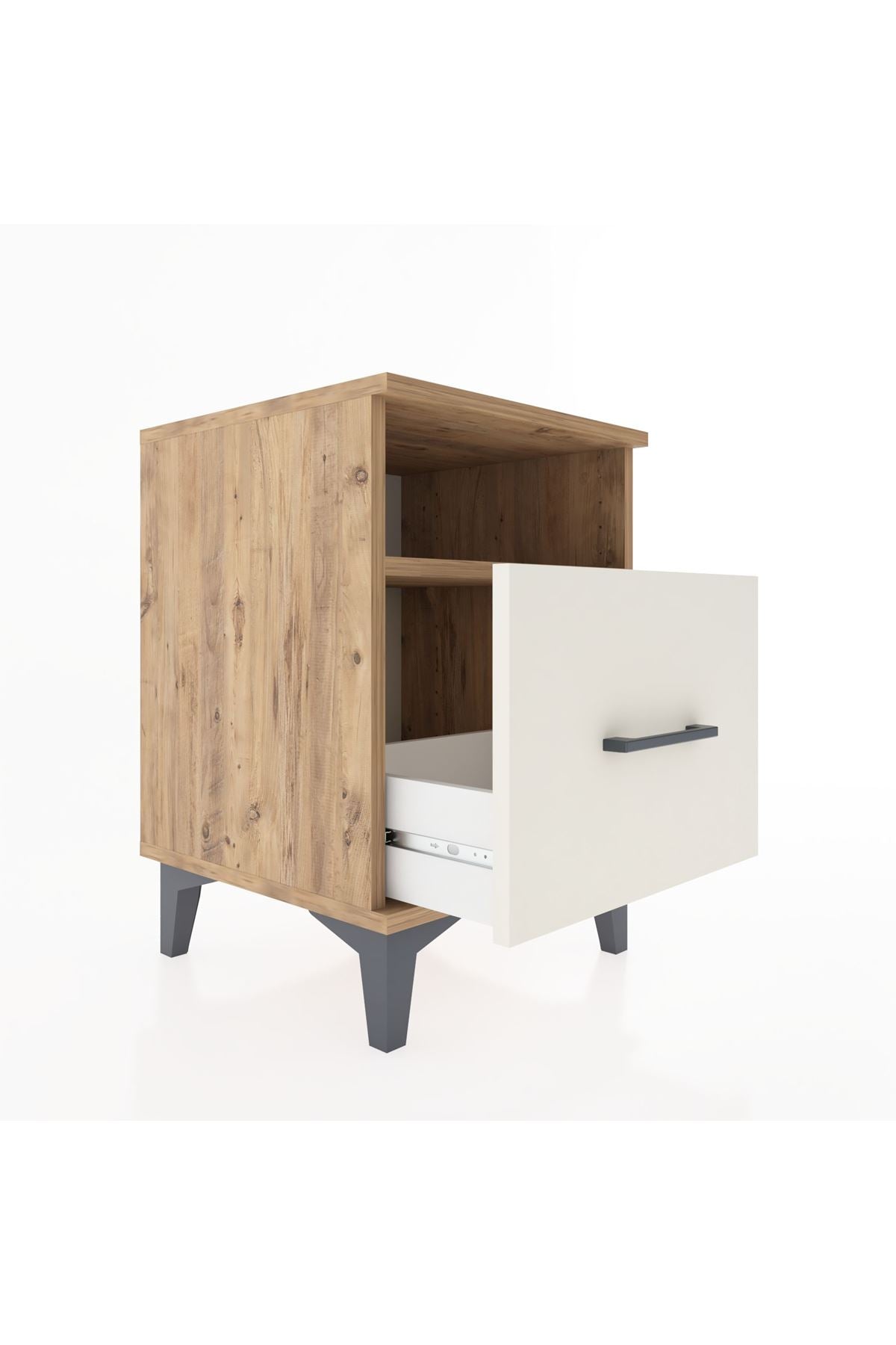 Hyperion Komodin Tek Raflı Tek Çekmeceli 44x44x64 Çam-Aytaşı