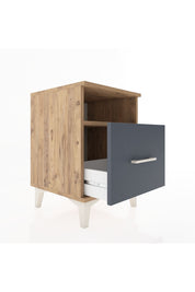 Hyperion Komodin Tek Raflı Tek Çekmeceli 44x44x64 Çam-Antrasit