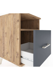 Hyperion Komodin Tek Raflı Tek Çekmeceli 44x44x64 Çam-Antrasit