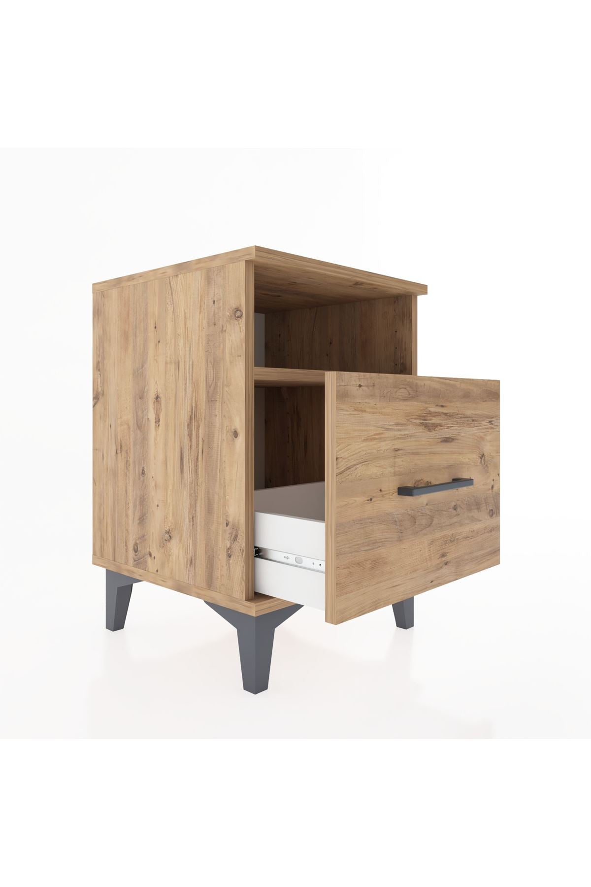 Hyperion Komodin Tek Raflı Tek Çekmeceli 44x44x64 Çam-Çam