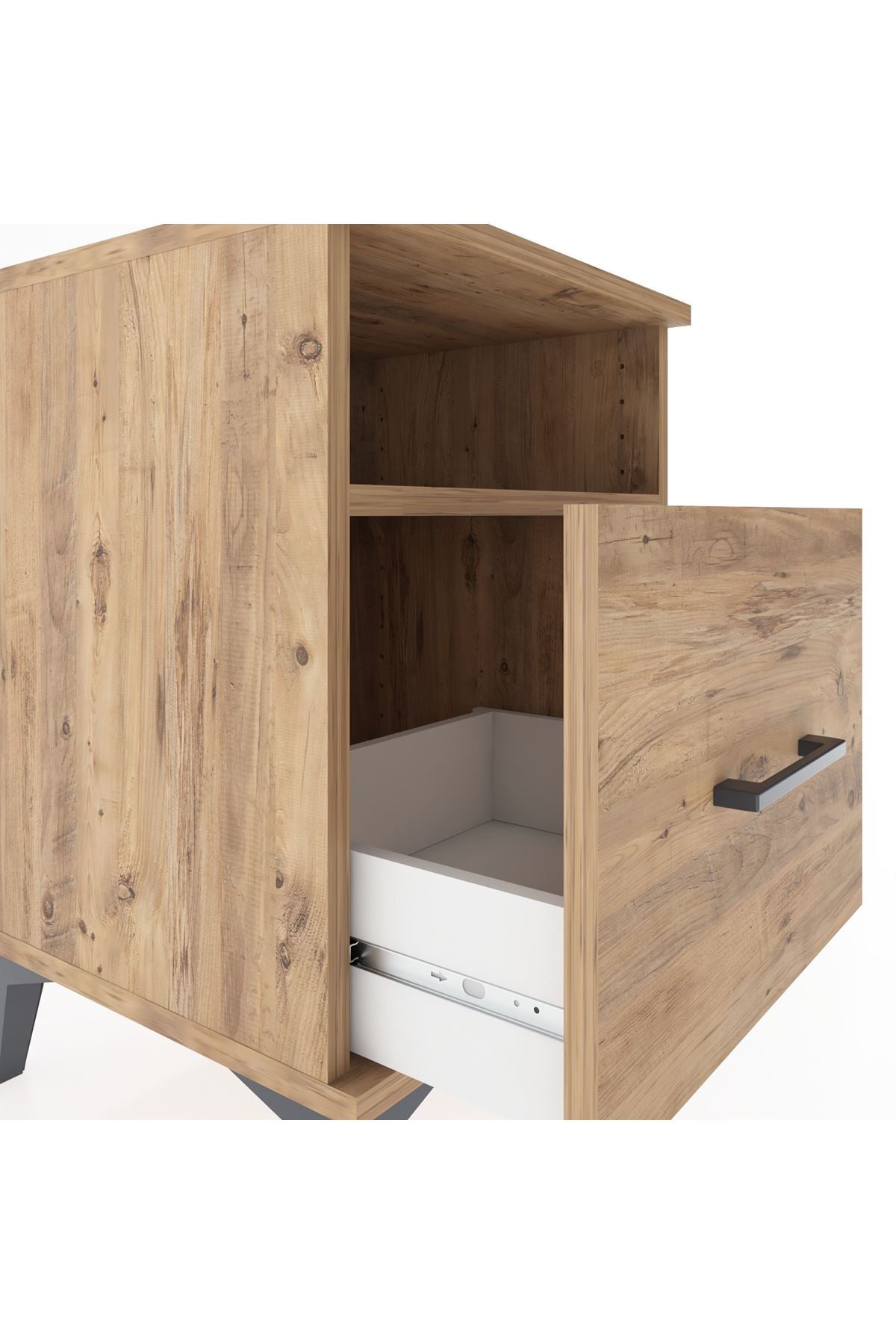 Hyperion Komodin Tek Raflı Tek Çekmeceli 44x44x64 Çam-Çam