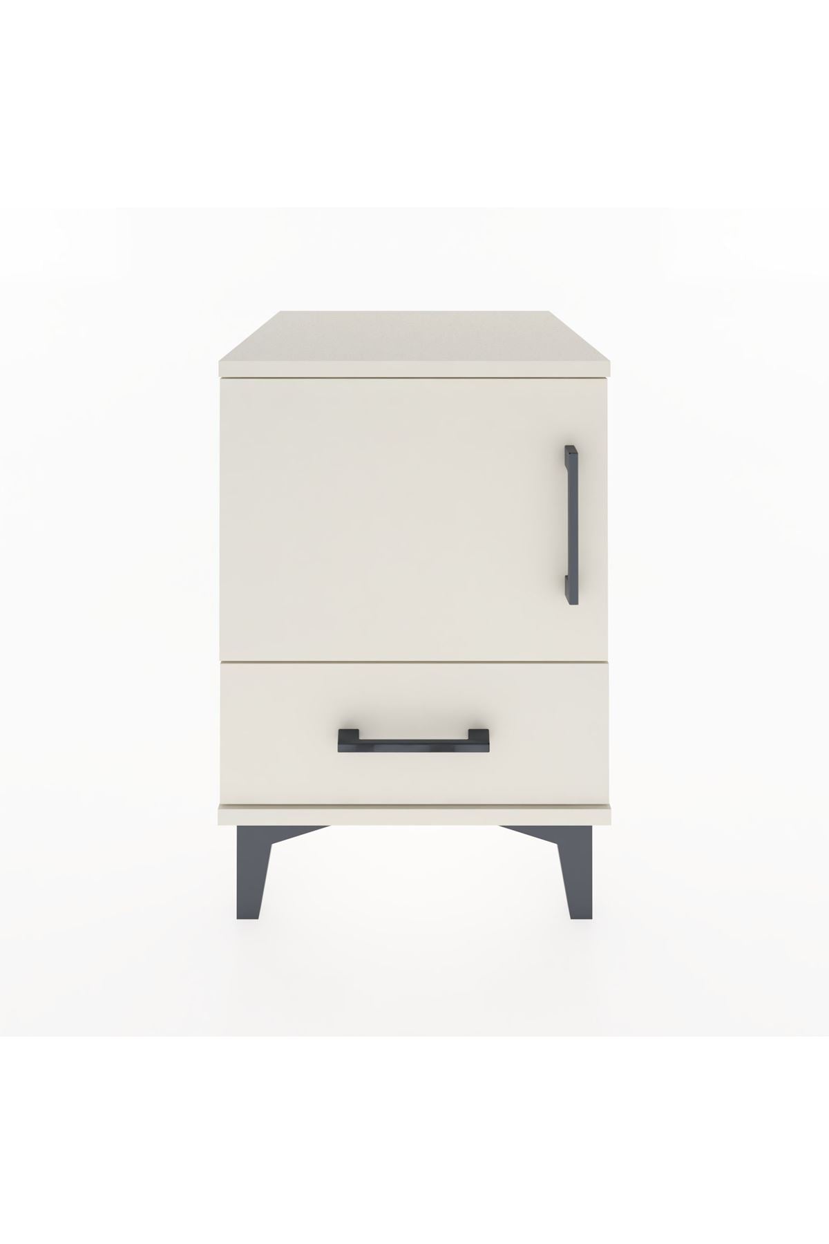 Hyperion Komodin Tek Raflı Tek Çekmeceli Tek Kapaklı 44x44x64 Aytaşı-Aytaşı