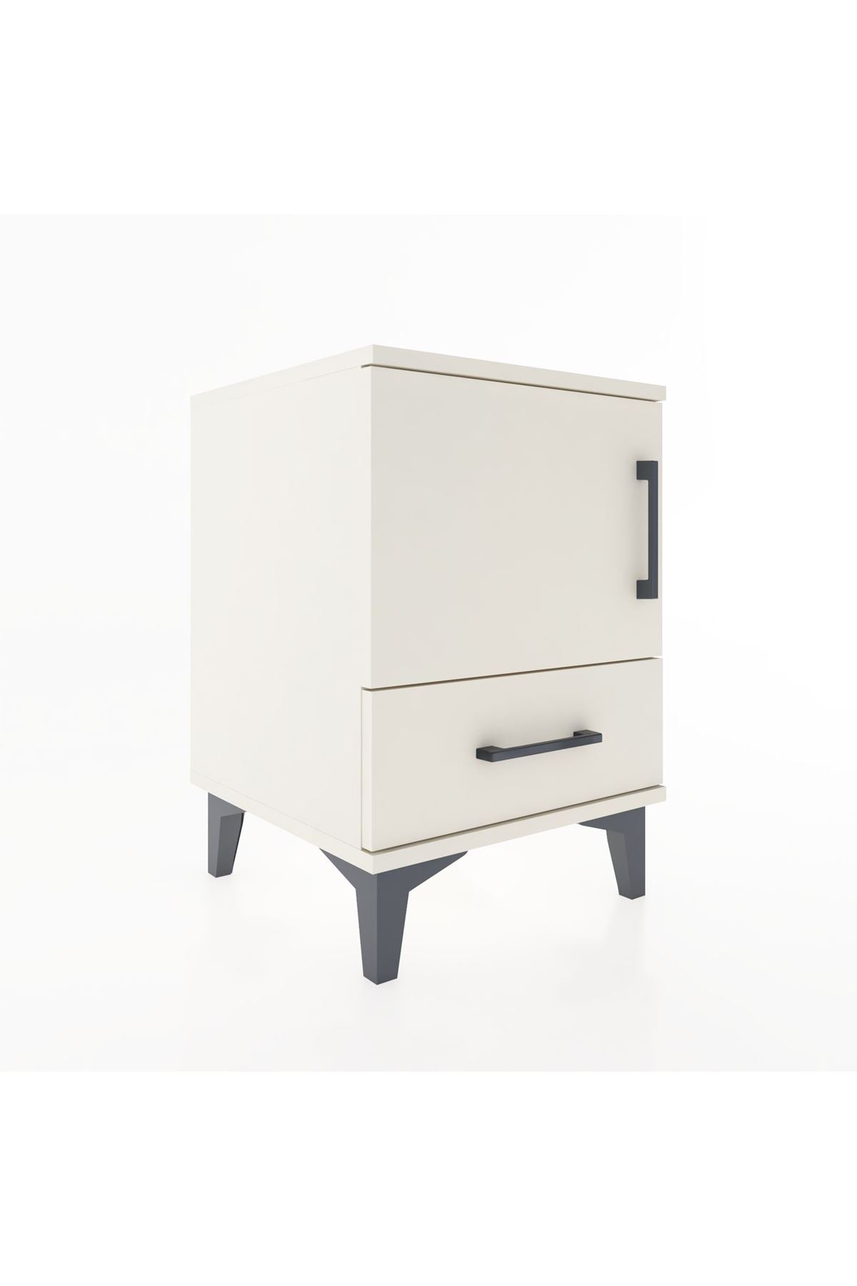 Hyperion Komodin Tek Raflı Tek Çekmeceli Tek Kapaklı 44x44x64 Aytaşı-Aytaşı