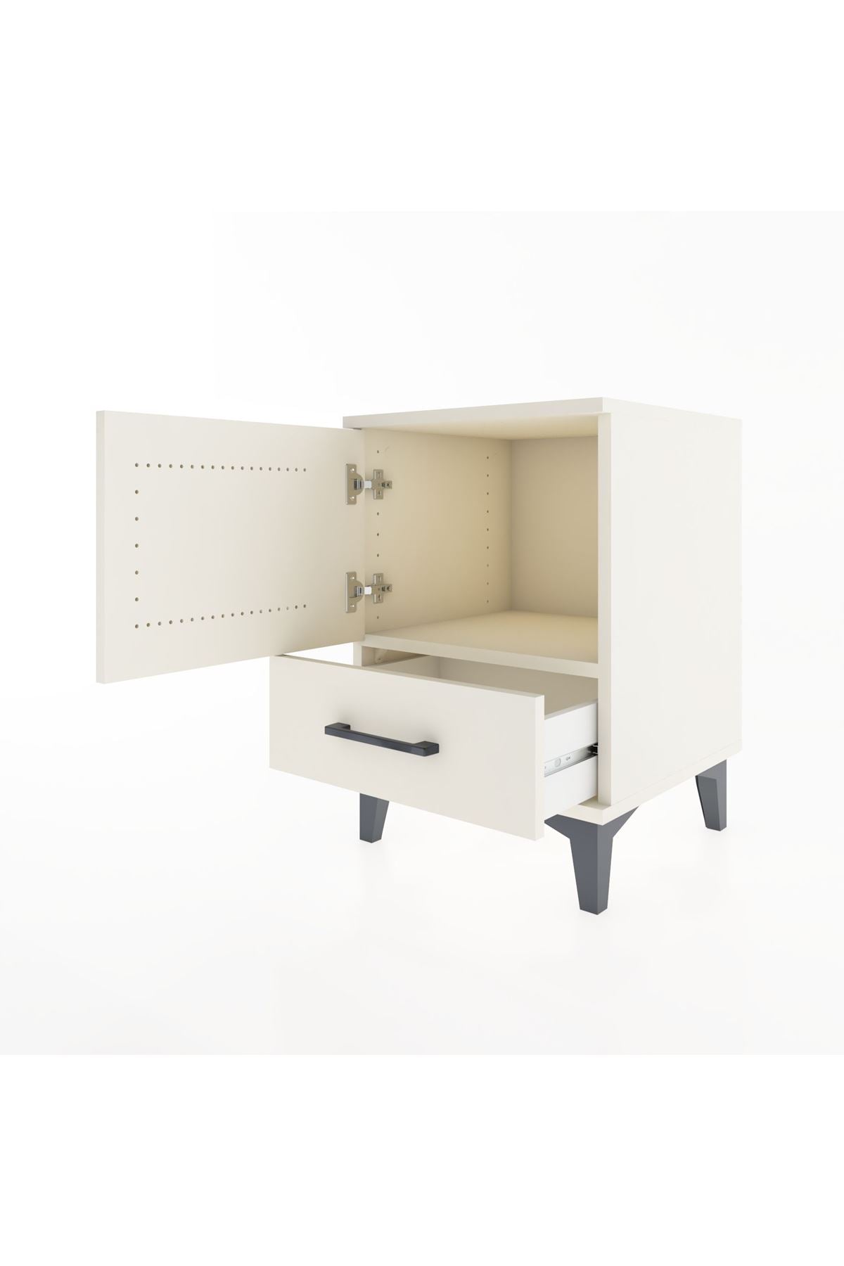 Hyperion Komodin Tek Raflı Tek Çekmeceli Tek Kapaklı 44x44x64 Aytaşı-Aytaşı