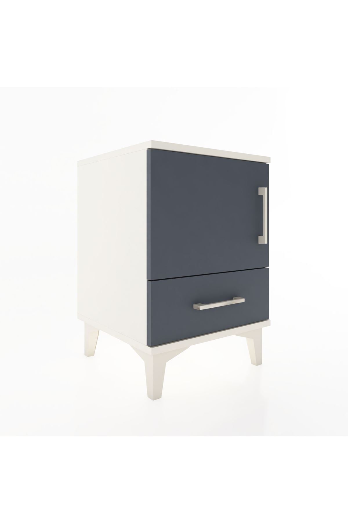 Hyperion Komodin Tek Raflı Tek Çekmeceli Tek Kapaklı 44x44x64 Aytaşı-Antrasit