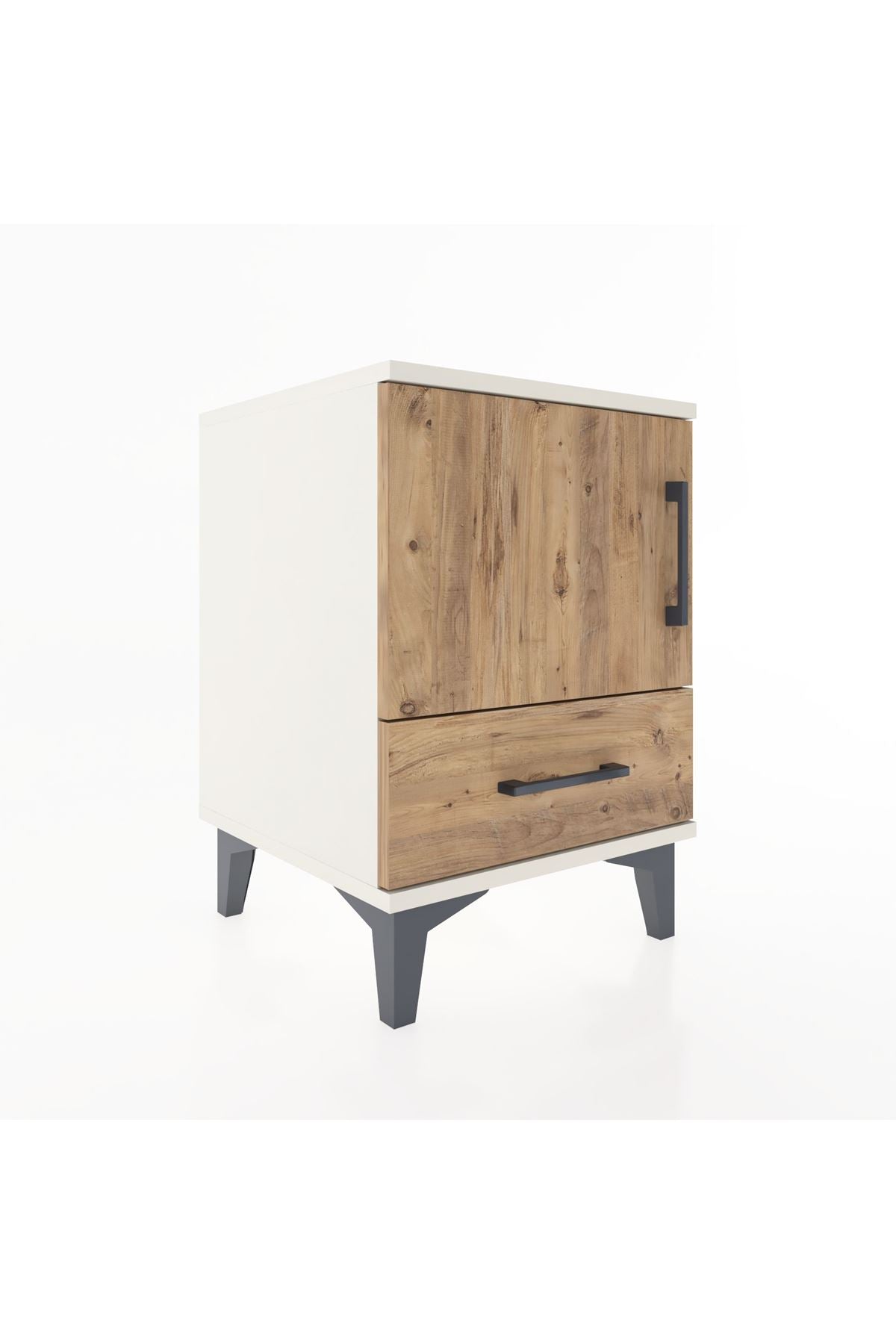 Hyperion Komodin Tek Raflı Tek Çekmeceli Tek Kapaklı 44x44x64 Aytaşı-Çam