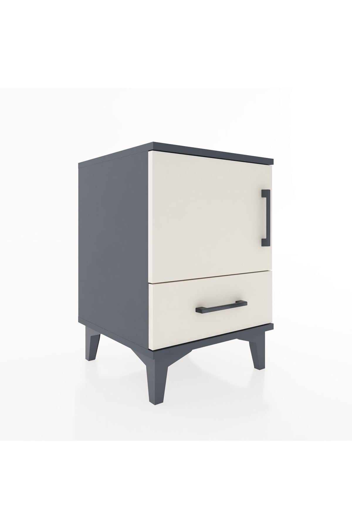 Hyperion Komodin Tek Raflı Tek Çekmeceli Tek Kapaklı 44x44x64 Antrasit-Aytaşı