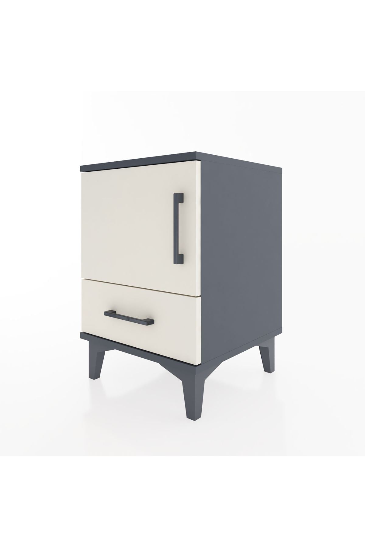 Hyperion Komodin Tek Raflı Tek Çekmeceli Tek Kapaklı 44x44x64 Antrasit-Aytaşı