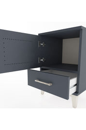 Hyperion Komodin Tek Raflı Tek Çekmeceli Tek Kapaklı 44x44x64 Antrasit-Antrasit