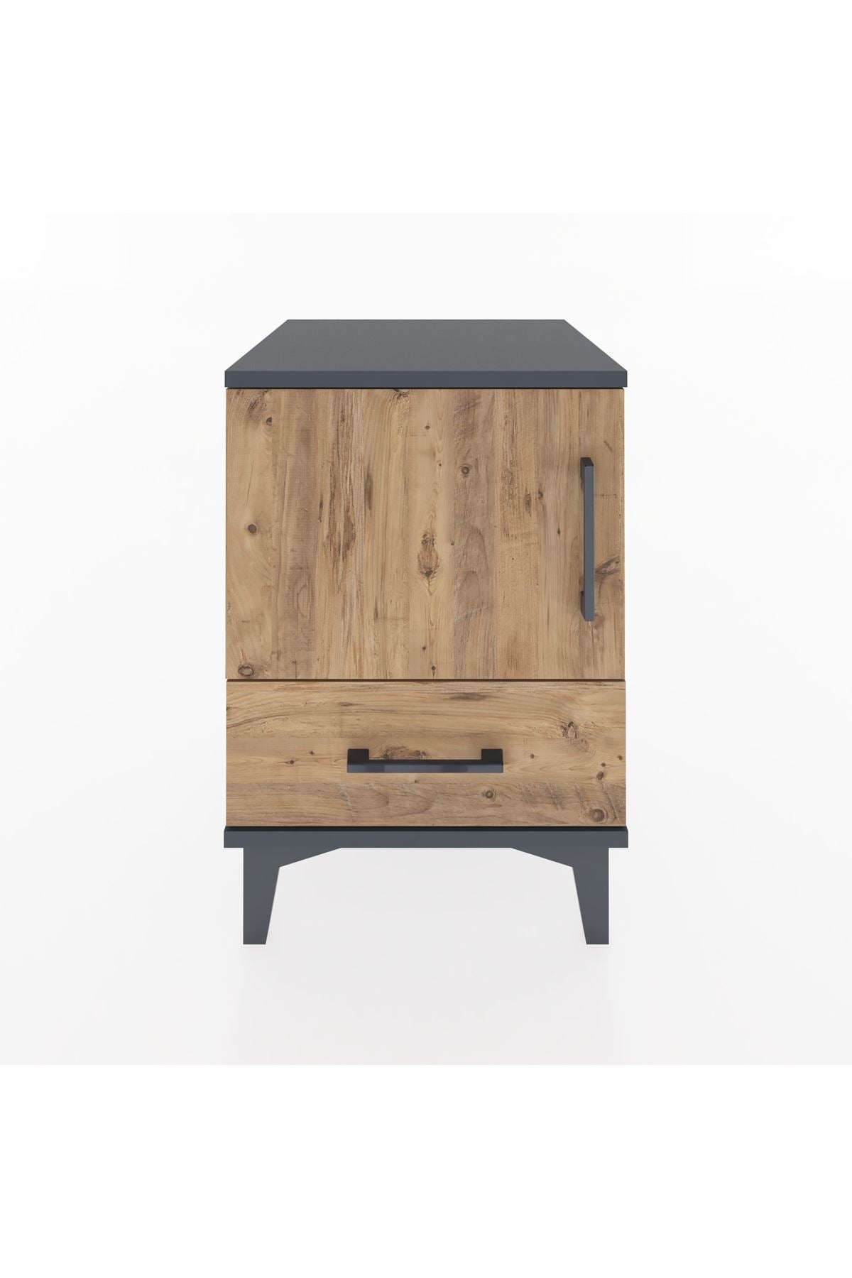 Hyperion Komodin Tek Raflı Tek Çekmeceli Tek Kapaklı 44x44x64 Antrasit-Çam