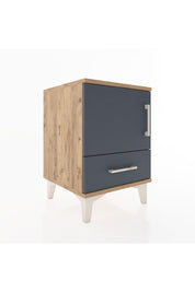 Hyperion Komodin Tek Raflı Tek Çekmeceli Tek Kapaklı 44x44x64 Çam-Antrasit