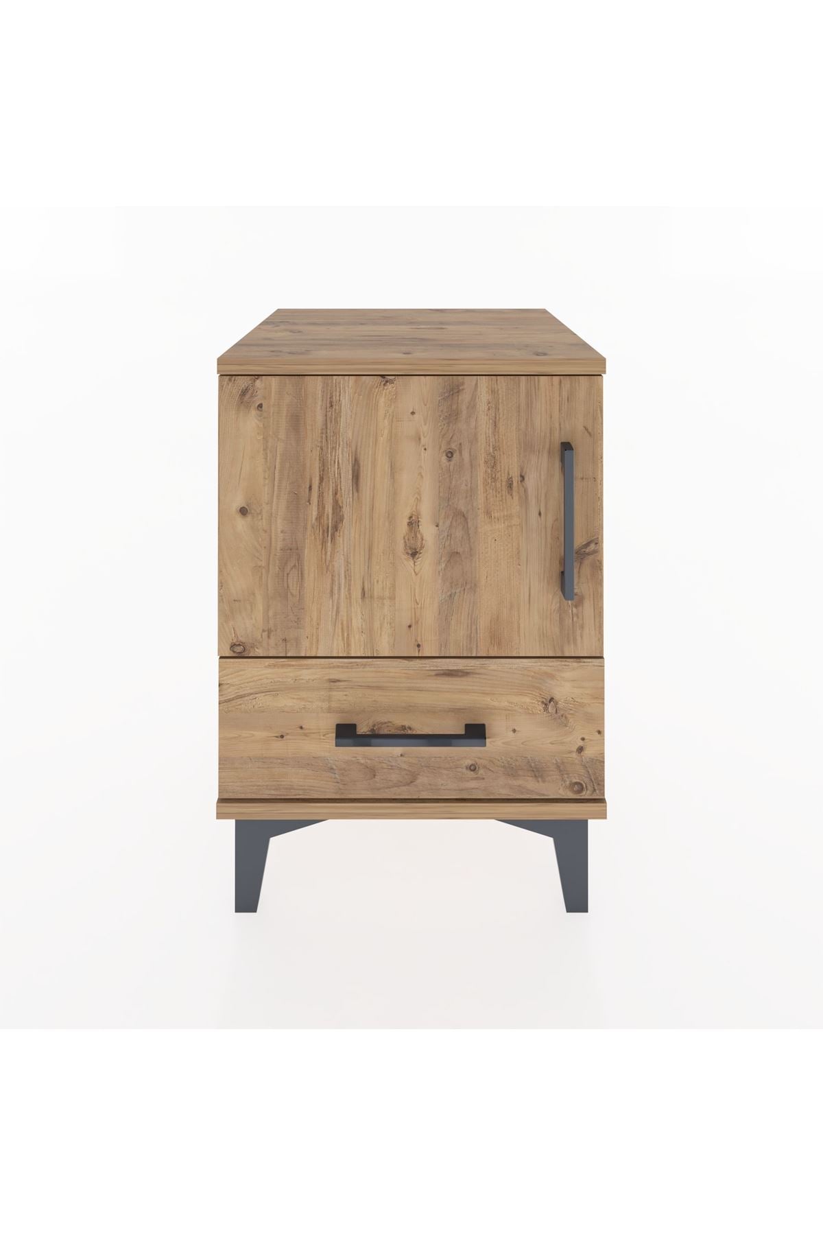 Hyperion Komodin Tek Raflı Tek Çekmeceli Tek Kapaklı 44x44x64 Çam-Çam