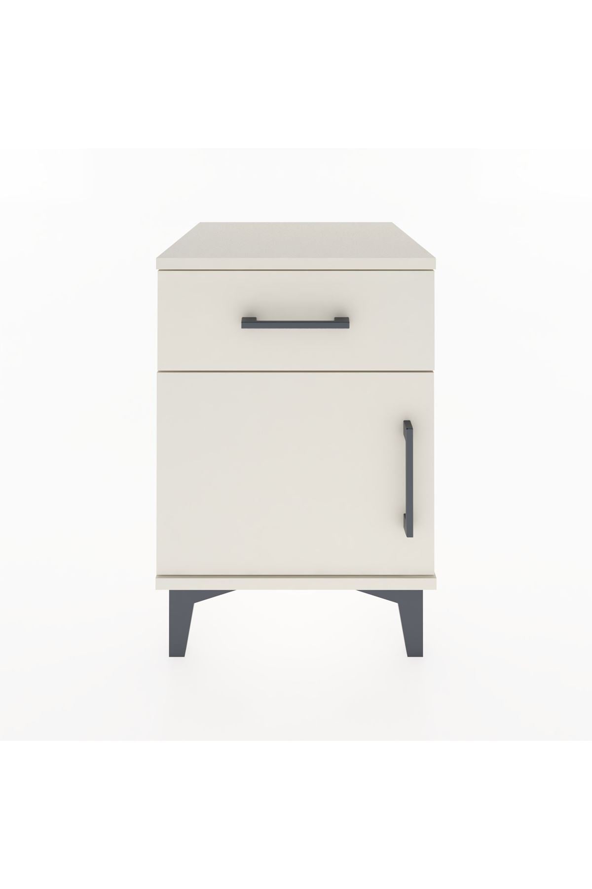 Hyperion Komodin Tek Çekmeceli Tek Kapaklı 44x44x64 Aytaşı-Aytaşı