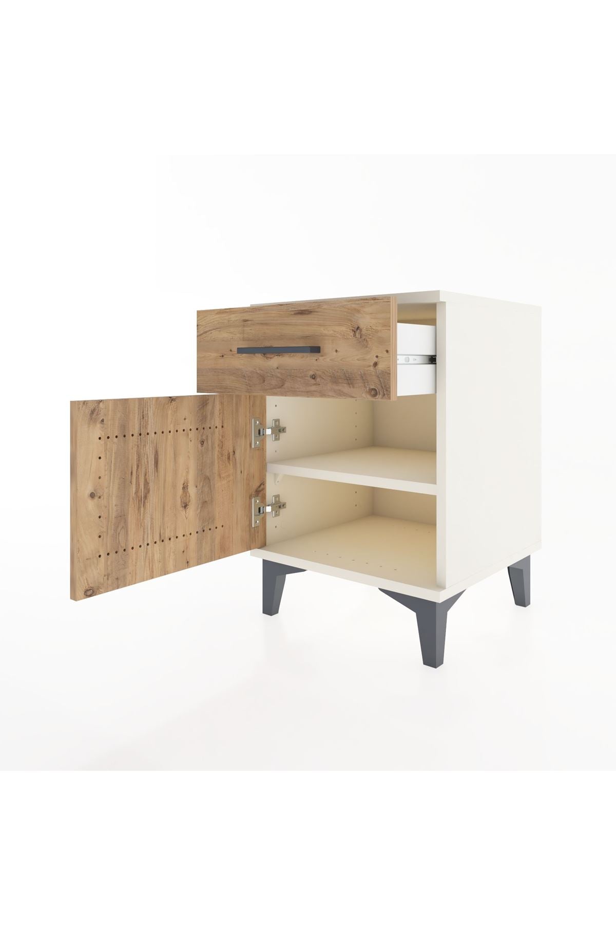 Hyperion Komodin Tek Çekmeceli Tek Kapaklı 44x44x64 Aytaşı-Çam