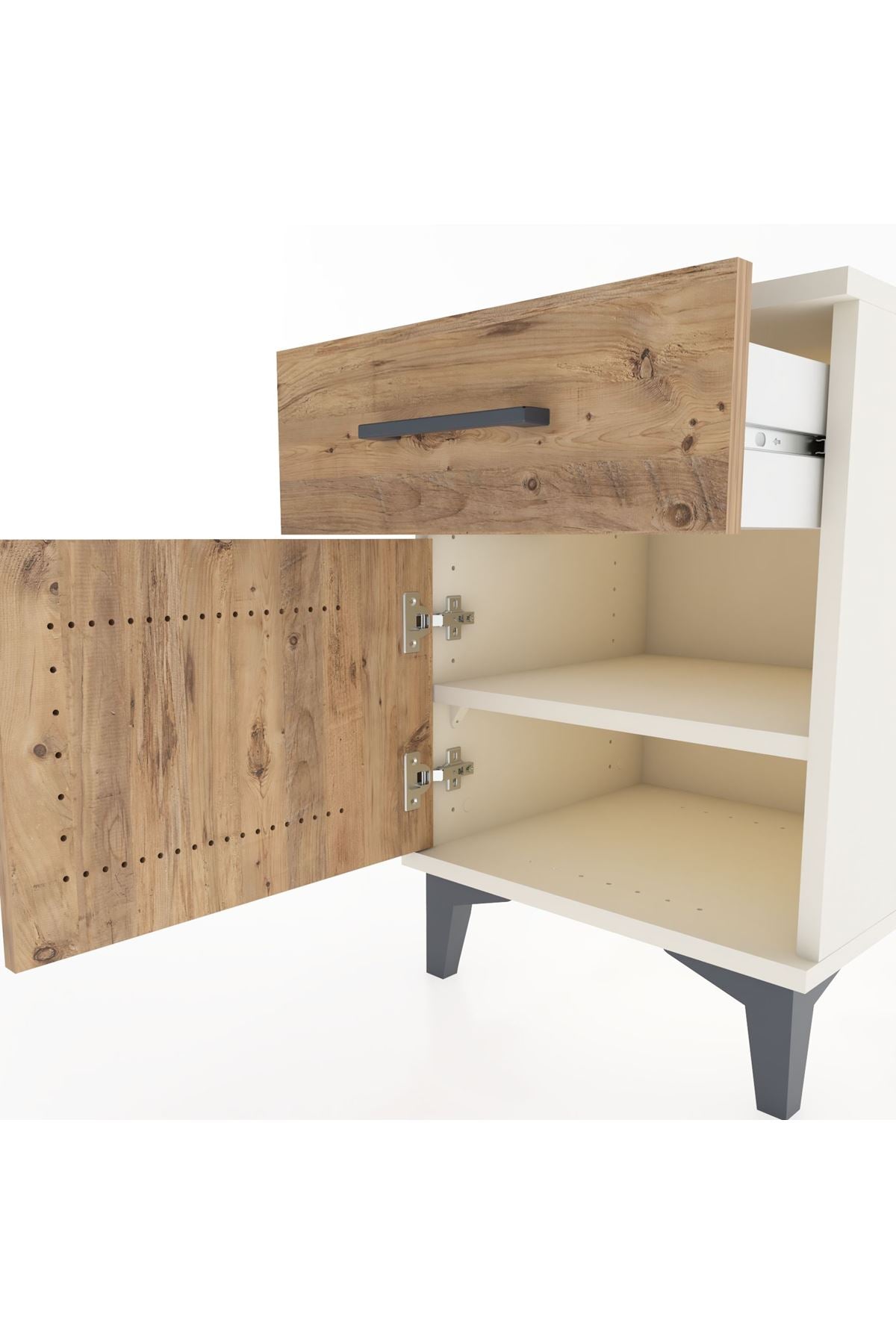 Hyperion Komodin Tek Çekmeceli Tek Kapaklı 44x44x64 Aytaşı-Çam