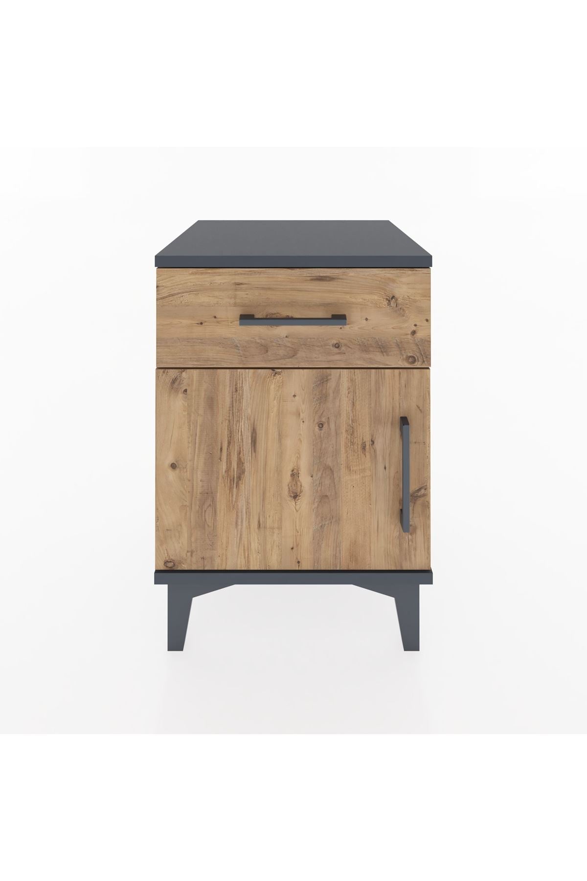 Hyperion Komodin Tek Çekmeceli Tek Kapaklı 44x44x64 Antrasit-Çam