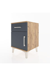 Hyperion Komodin Tek Çekmeceli Tek Kapaklı 44x44x64 Çam-Antrasit