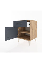 Hyperion Komodin Tek Çekmeceli Tek Kapaklı 44x44x64 Çam-Antrasit