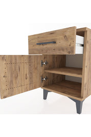 Hyperion Komodin Tek Çekmeceli Tek Kapaklı 44x44x64 Çam-Çam