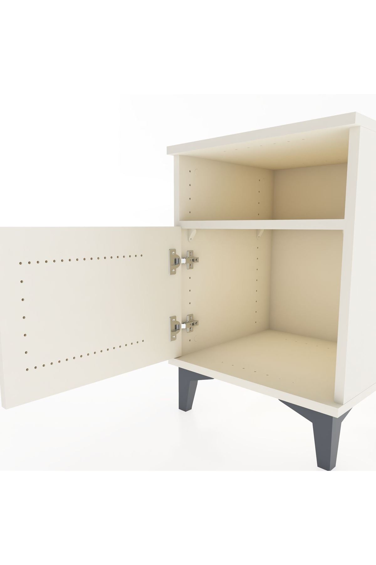 Hyperion Komodin Tek Raflı Tek Kapaklı 44x44x64 Aytaşı-Aytaşı