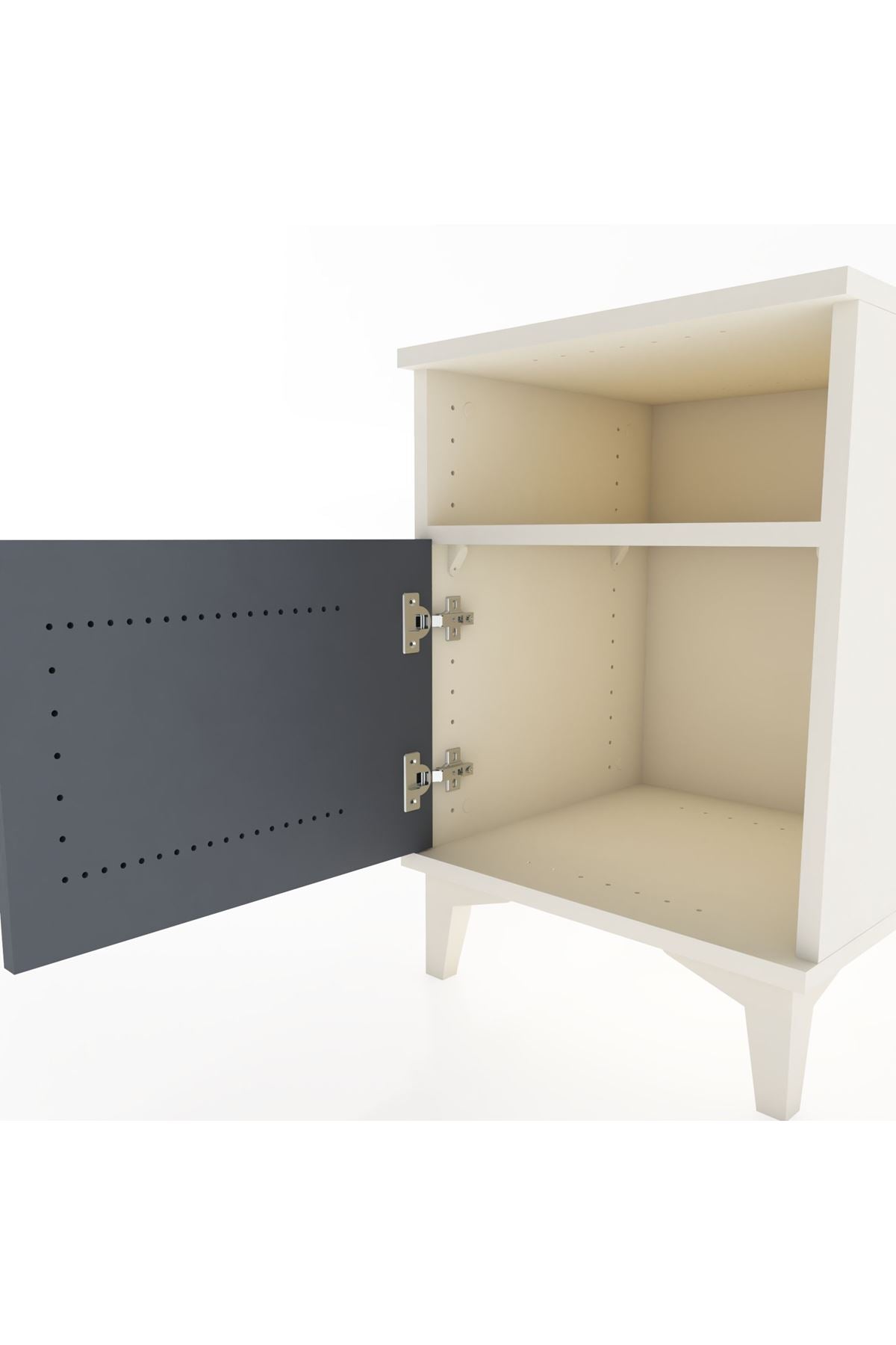 Hyperion Komodin Tek Raflı Tek Kapaklı 44x44x64 Aytaşı-Antrasit