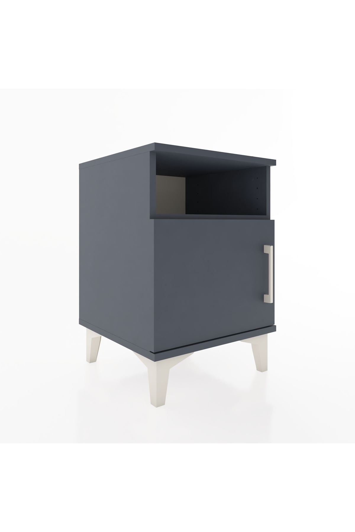 Hyperion Komodin Tek Raflı Tek Kapaklı 44x44x64 Antrasit-Antrasit