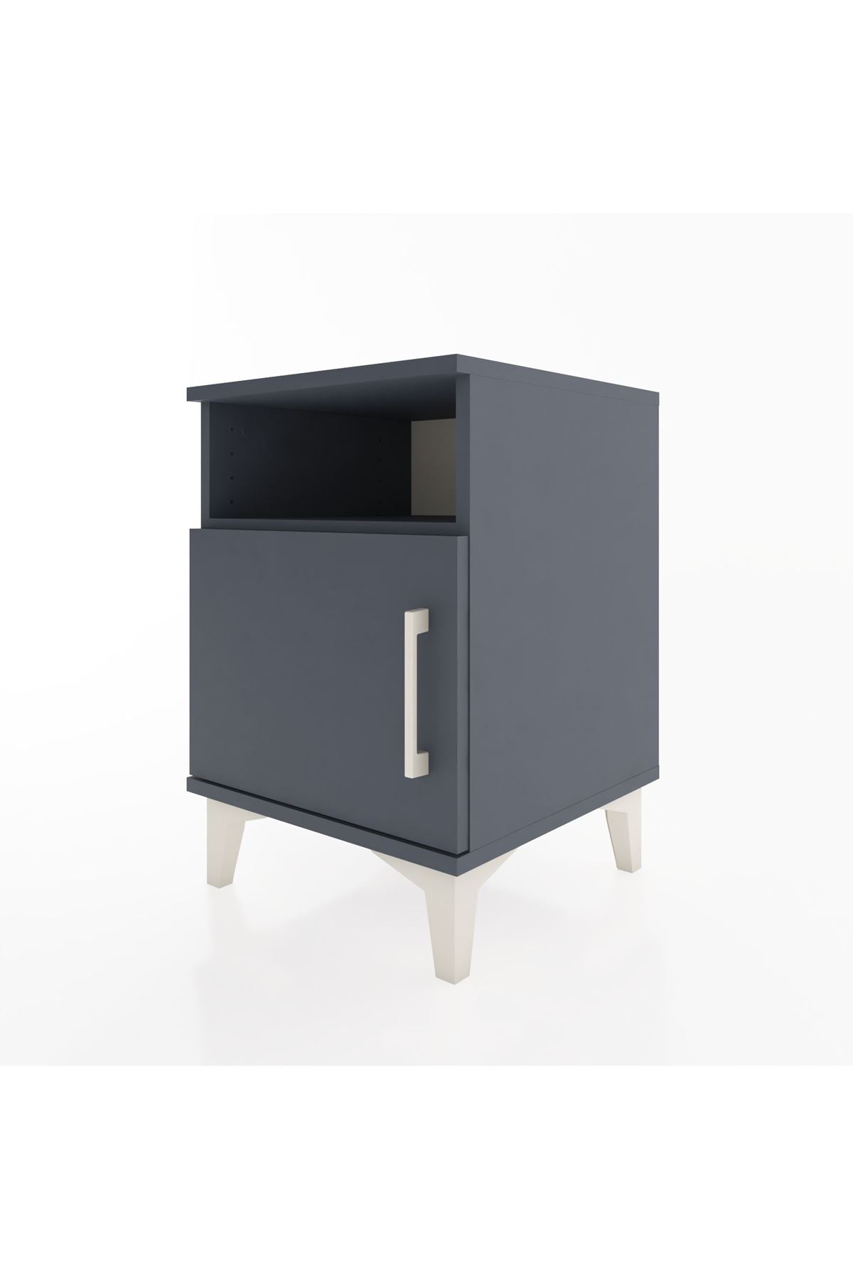 Hyperion Komodin Tek Raflı Tek Kapaklı 44x44x64 Antrasit-Antrasit