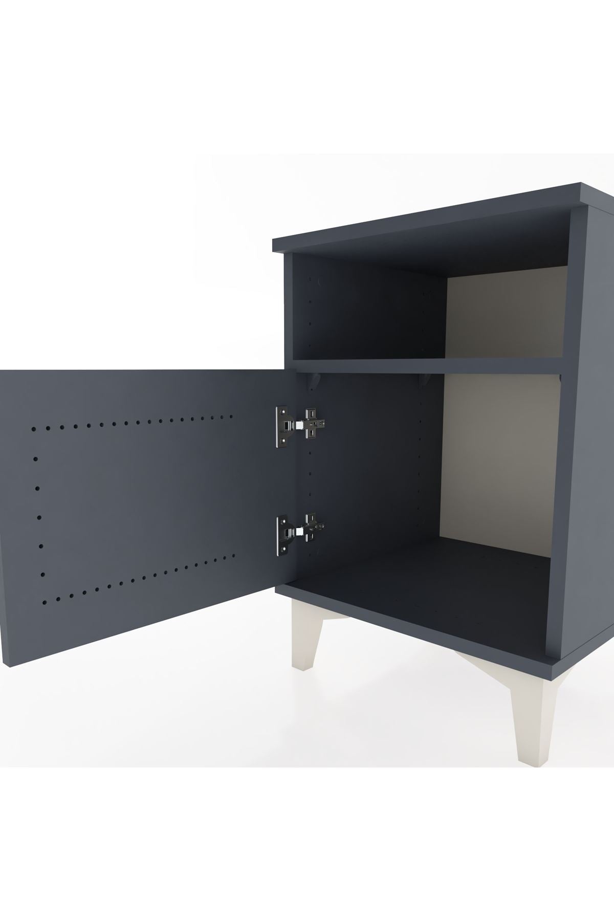 Hyperion Komodin Tek Raflı Tek Kapaklı 44x44x64 Antrasit-Antrasit