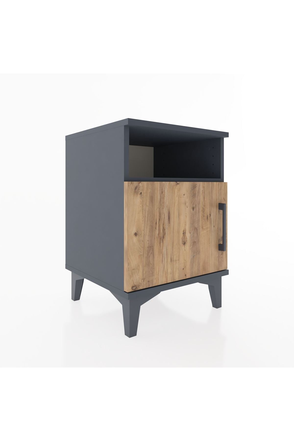 Hyperion Komodin Tek Raflı Tek Kapaklı 44x44x64 Antrasit-Çam