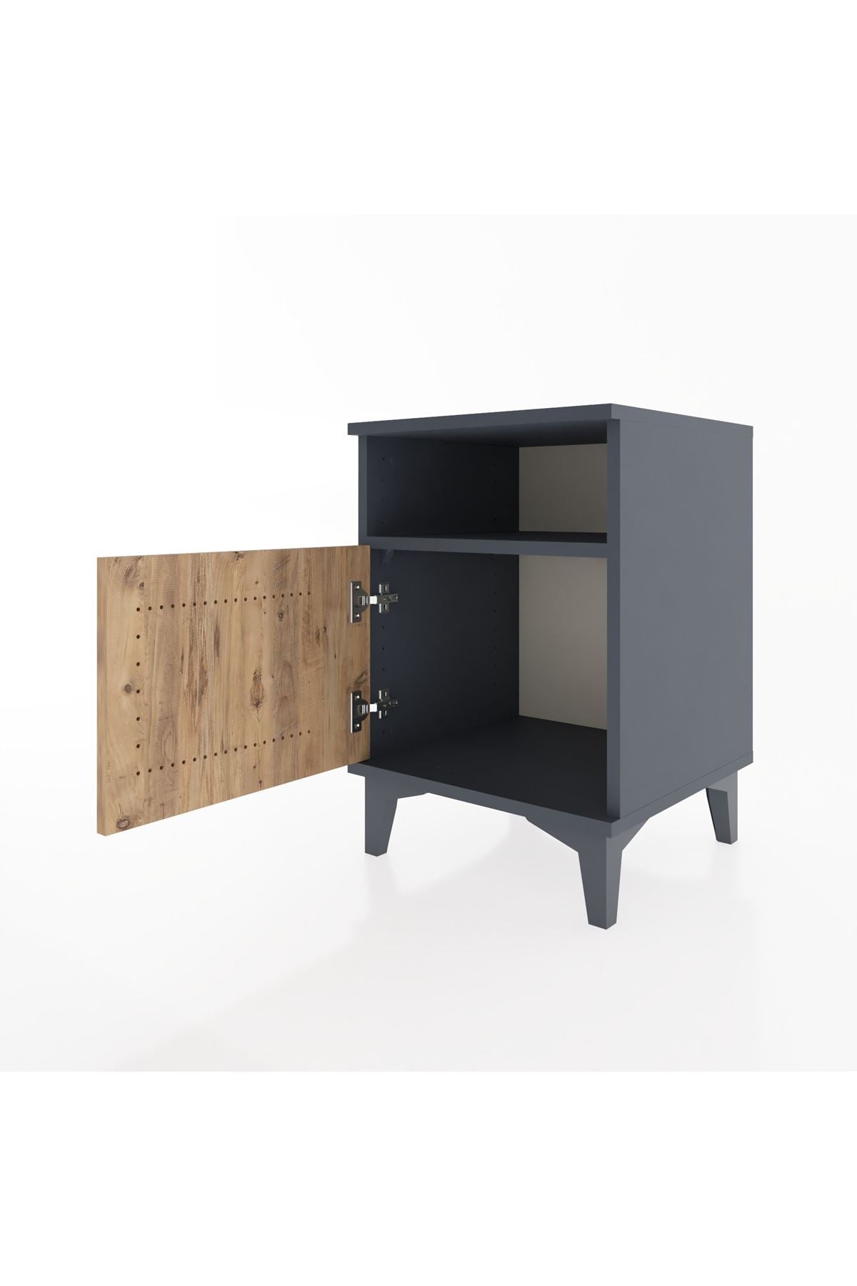 Hyperion Komodin Tek Raflı Tek Kapaklı 44x44x64 Antrasit-Çam