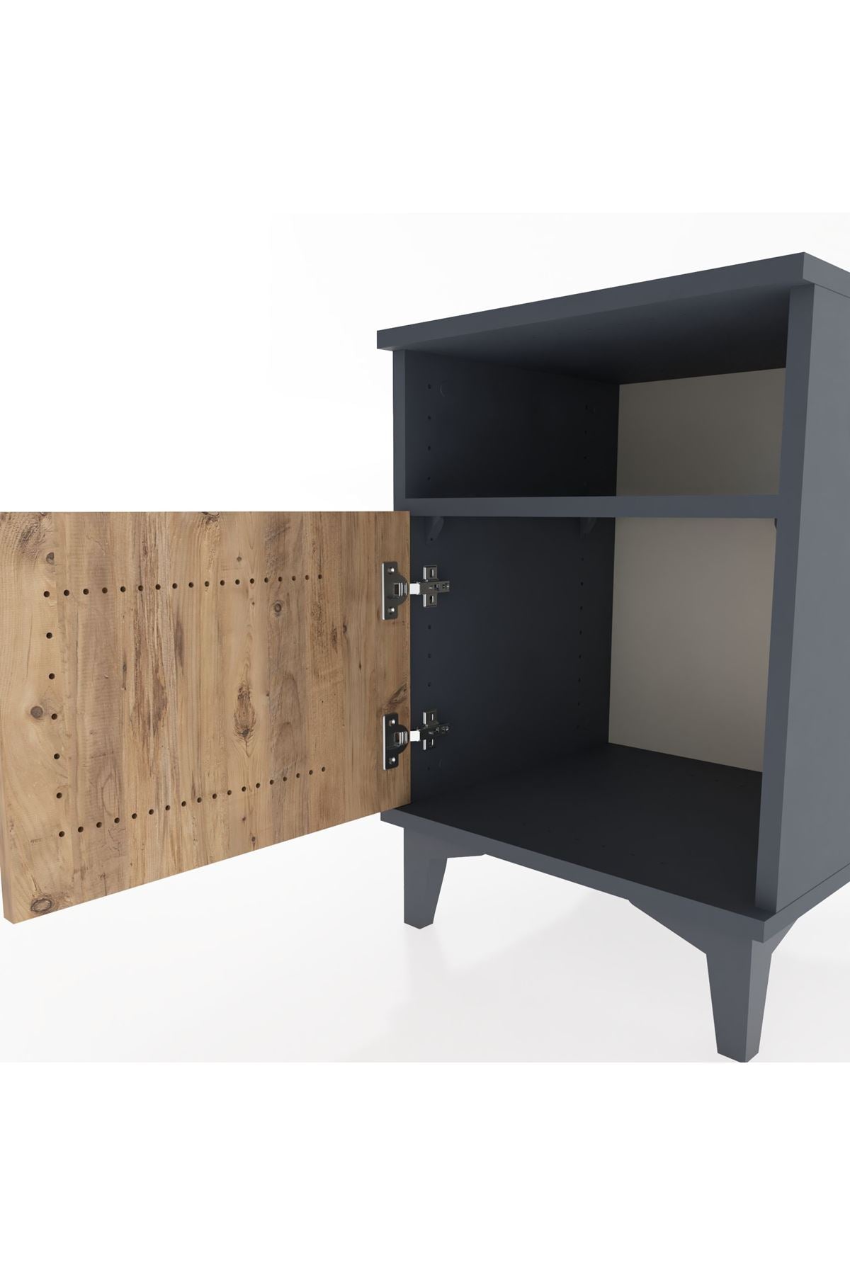 Hyperion Komodin Tek Raflı Tek Kapaklı 44x44x64 Antrasit-Çam